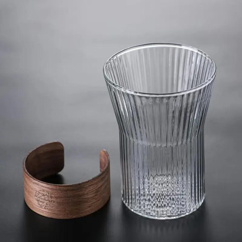 350ML Japanese Style Glass Coffee Mug Walnut Cup Sleeve Glass Cup Glasses Coffeeware Tea Mugs Beer Mug 2025