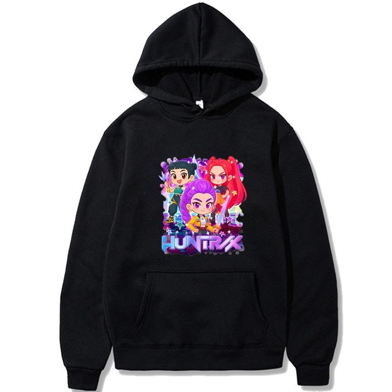 Women's Youthful Fashionable Winter Hooded Sweatshirt Loose Anime Witch Hunt Group Peripheral Printed Casual Sports Comfortable Sweatshirt
