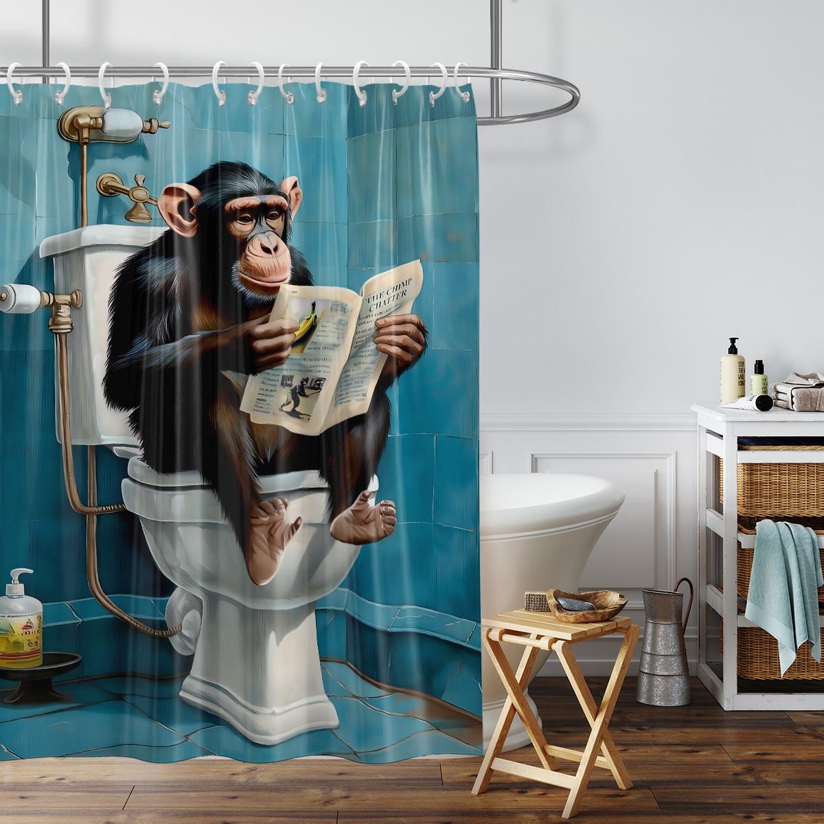 

Humorous Monkey Shower Curtain: Embrace the Quirky Design, Soft Fabric, and Fun Vibes for Your Unique Bathroom 90x180cm