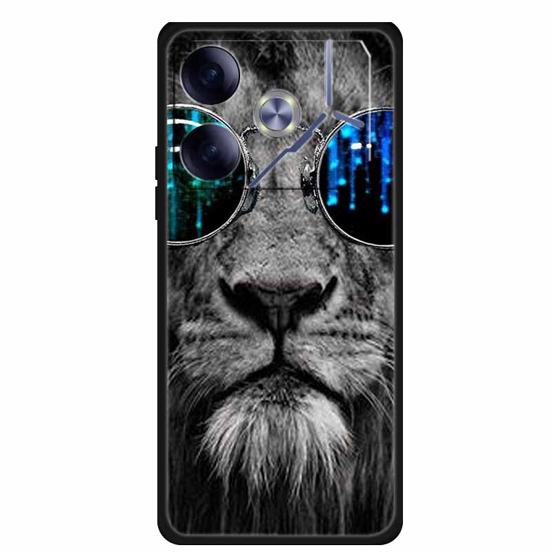 For Tecno Pova 6 Phone Case 6.78" Animal Black Silicone Soft Back Cover Cases For Tecno Pova 6 Case Pova6 Coque Funda Shockproof