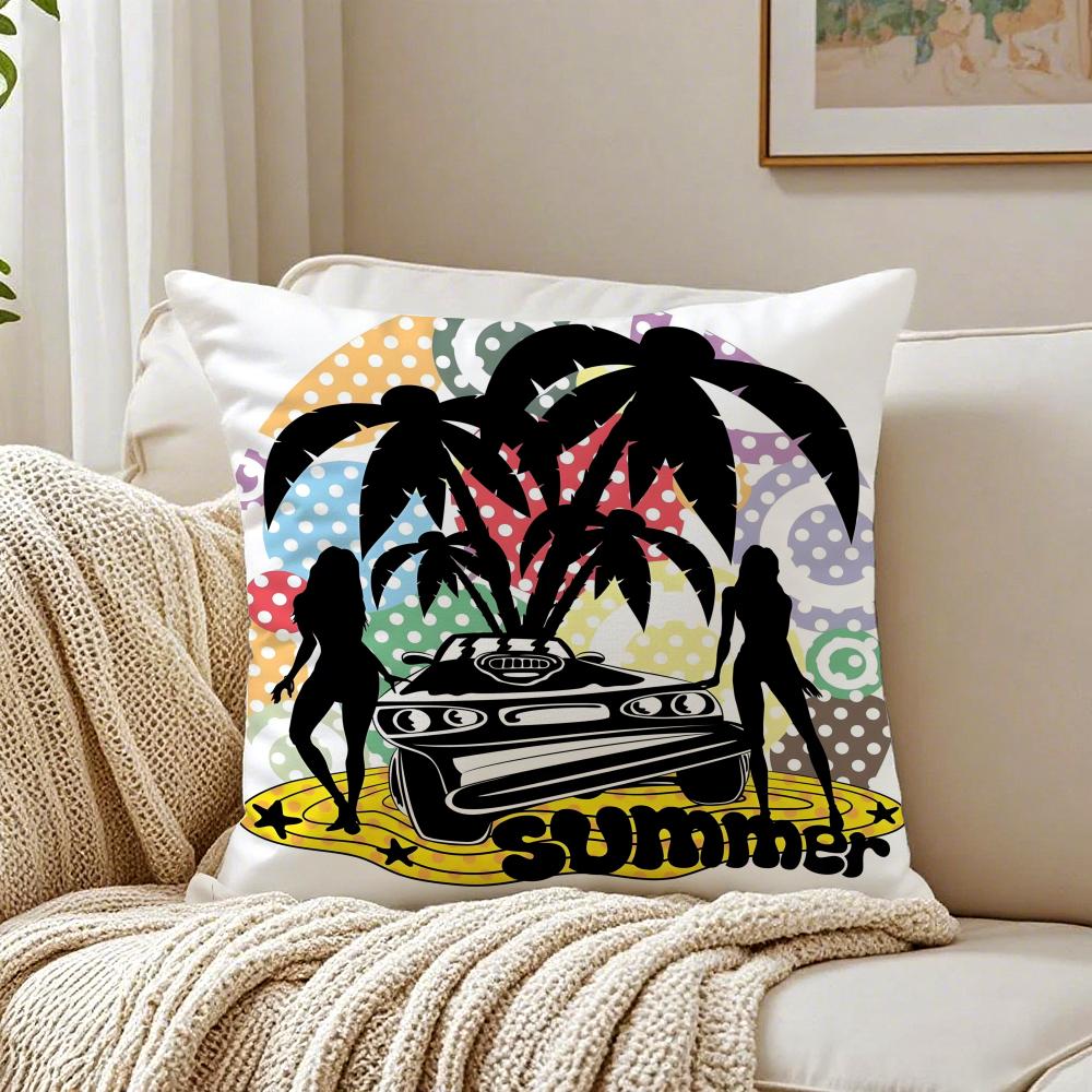 American Classic Beach Style Cushion Cover Pillowcase Antidustmite Living Room Sofa Decor Cushion Room