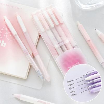 5 Teile/schachtel 0,5mm Gel Stift Drücken Typ Abnehmbare mit Clip Schnell Trocknend Verschiedene Schreibwaren Farbverlauf Kunststoff Schreibstift schule Liefert