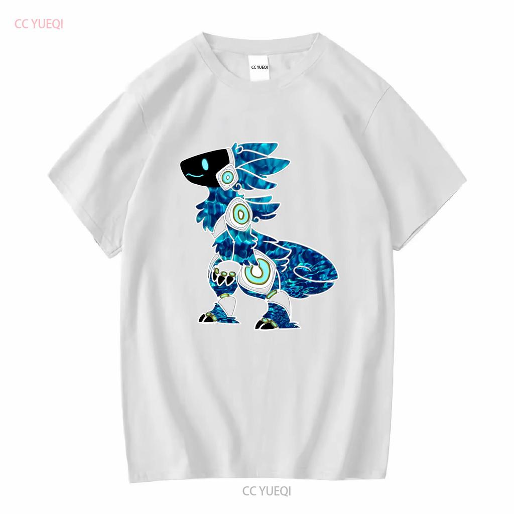 Protogen Furry Fursuit Fursona Meeresblau Muster T-Shirt Langarm Vintage Gewaschen Unisex Freizeitmode Weich Stilvoll