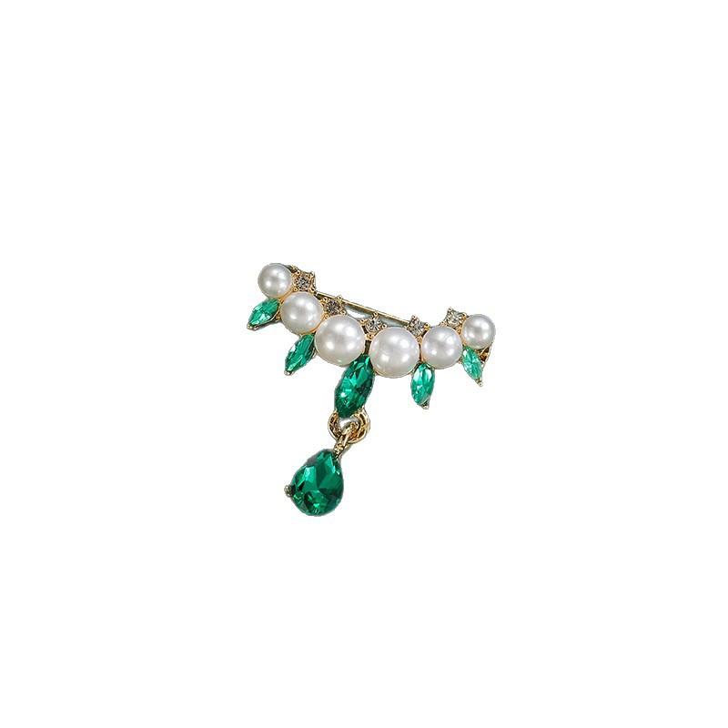 Pearl Water Drop Anti-glare Brooch High-end Women's Exquisite Tassel Suit Corsage Fixed Clothes Anti-glare Buckle Pin