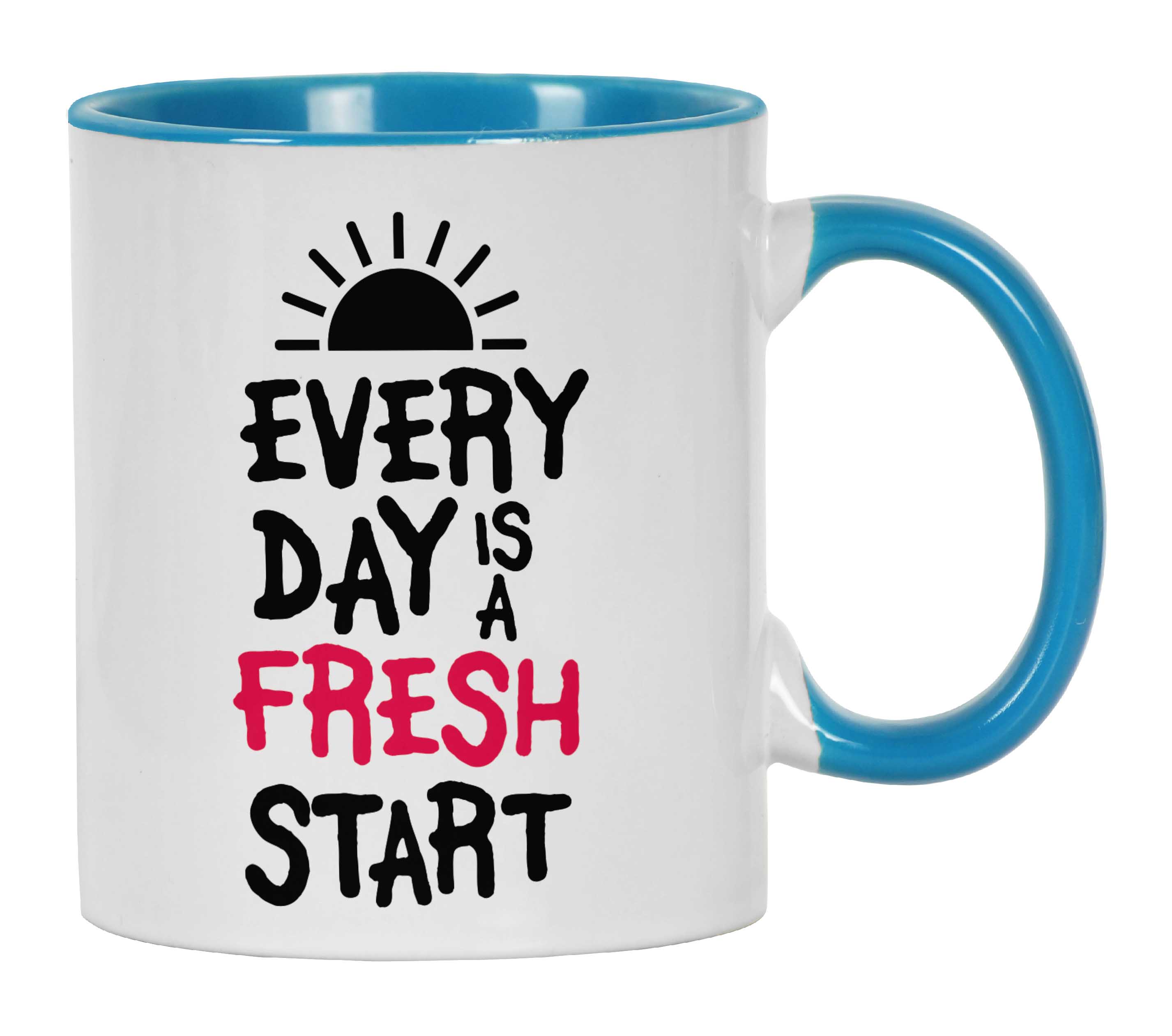 

Inkdotpot Every Day Is A Fresh Start 11 Oz Ceramic Coffee Mug Positive Inspirational Quotes Funny Novelty Employee Boss Coworkers 11oz небо синє кольору