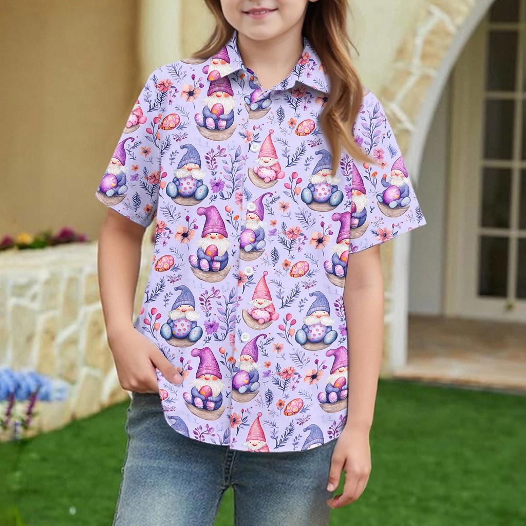 Camicetta Estiva a Maniche Corte per Ragazze Uniforme Scolastica Camicia Bottoni Camicia Bottoni Uniforme Scolastica Estiva per Bambini