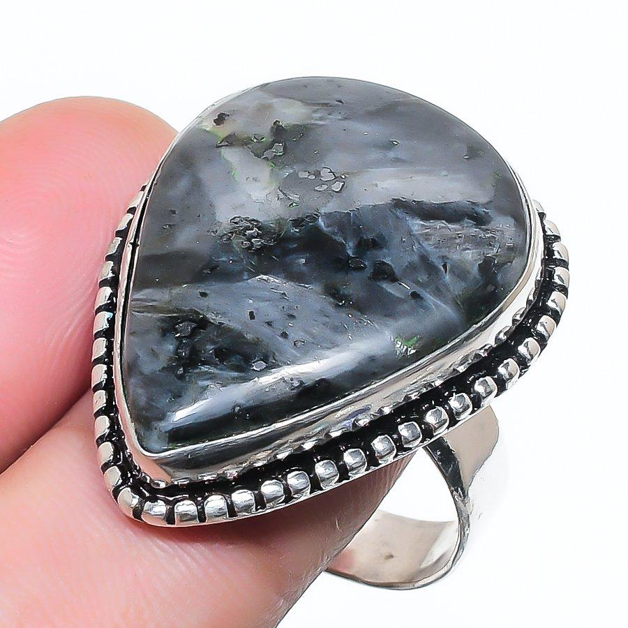 Natural Larvikite Gemstone 925 Sterling Silver Jewelry Ring Size 9.5 AR-17140