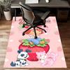 Princess Strawberry Design Area Rug Personalized Name- Non-Slip, Soft & Cozy Floor Mat for Living Room, Office - Indoor/Outdoor Carpet