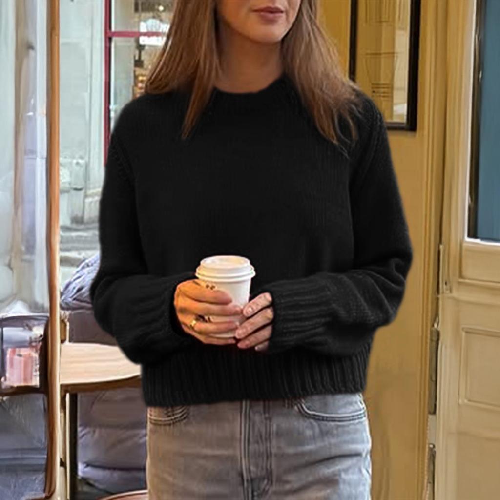 Casual and Versatile Long-sleeved Woolen T-shirt and Sweater for Women 2025 Autumn and Winter