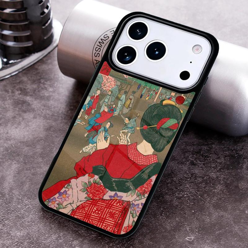 Japanese Ukiyo-e Art Phone Case for iPhone 17 16 15 Pro Max Air 14 13 12 11 Plus Shockproof Cover