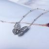 Buyee 925 Sterling Silver Female Big Pendant Chain Butterfly Simple Necklace for Women Fashion Ethnic Animal Fine Jewelry Chain