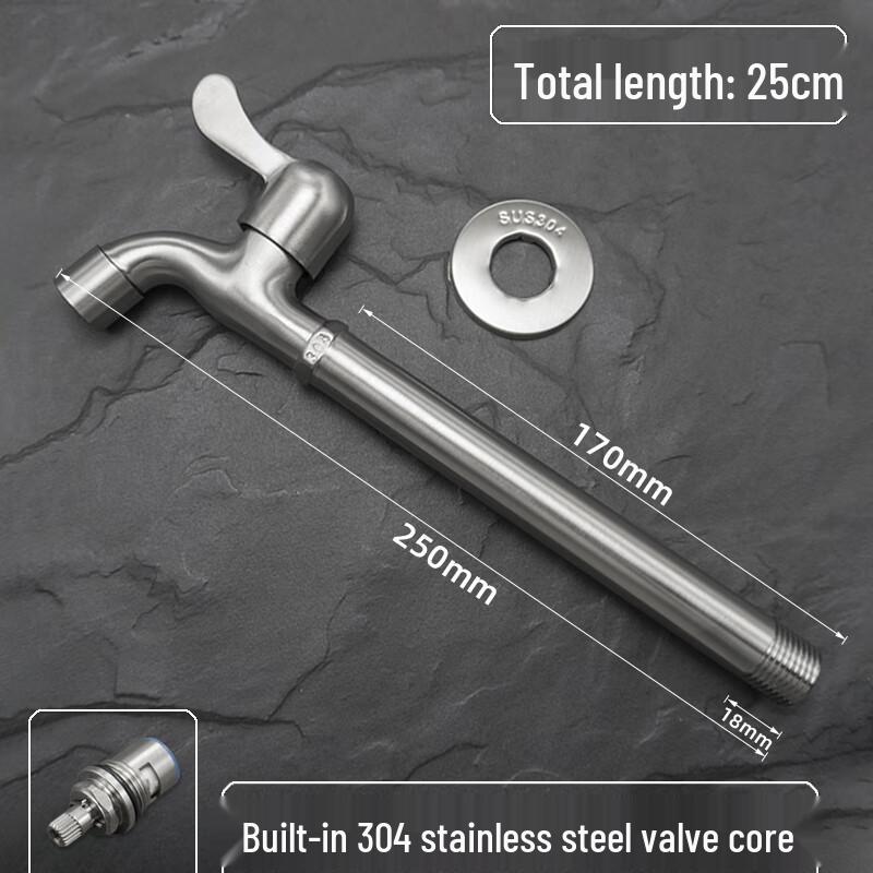 MIAOQIAO 304 Stainless Steel Extended Single Cold Faucet 1/2 inch