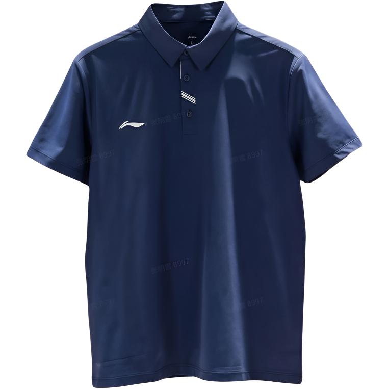 Li-Ning Fitness Series Casual Comfortable Pullover Short Sleeve Polo Shirt Men tops APLW159-8 S