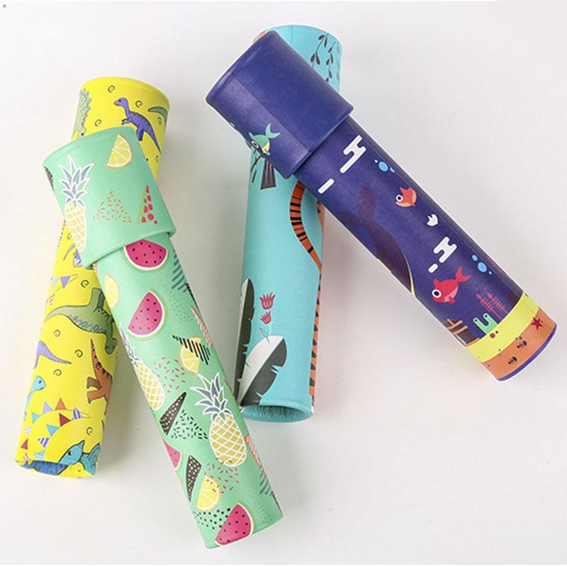 1 STÜCK Rotation Kaleidoskop Cartoon Papier Magisch Veränderlich Nicht Verstellbar Farbige Welt Spielzeug Für Kinder Klassisches Lernspielzeug