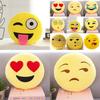Charming 13" Yellow Round Emoji Pillow With Cute Fun Design And Soft Plush Material