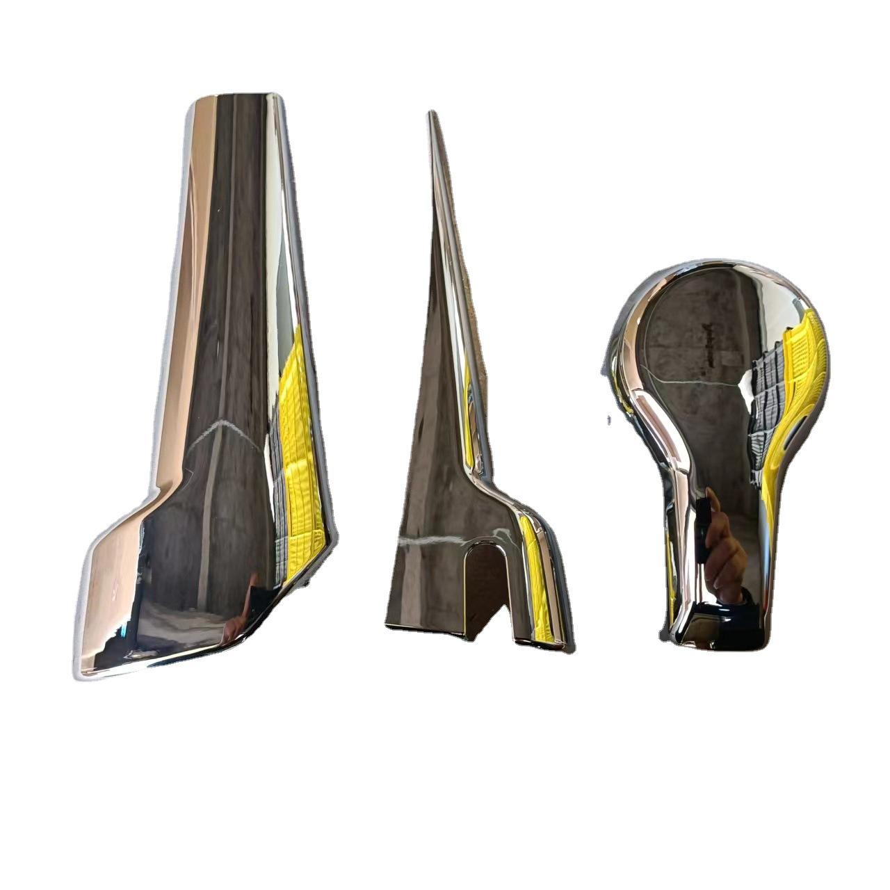 

3-Piece Electroplated Mirror Rod Cover Set for ISUZU FRR - Adhesive Version Adhesive Version