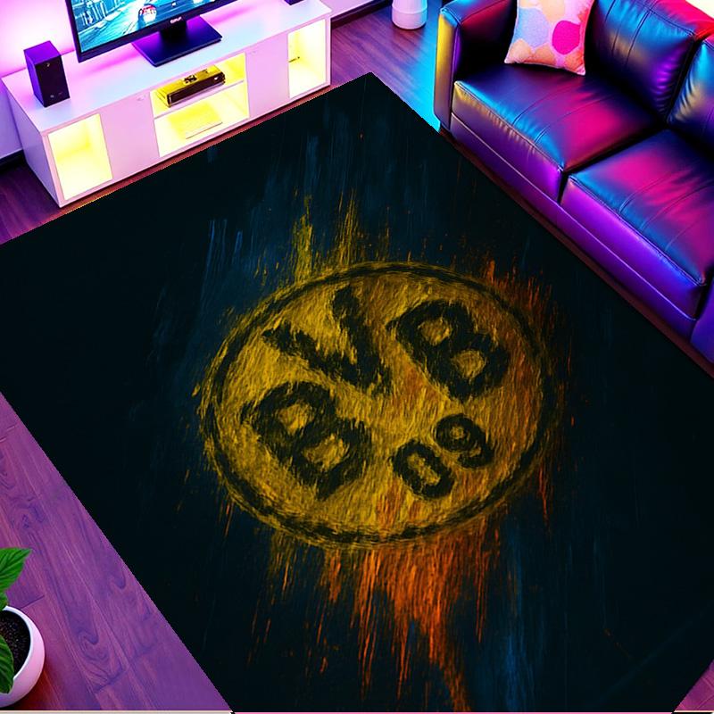 Alfombra Estampada Borussia Dortmund, Alfombra de Piso Lavable, Para Entrada Dormitorio Lavadero Oficina Estudio, Decoración del Hogar Regalo de Cumpleaños Navidad