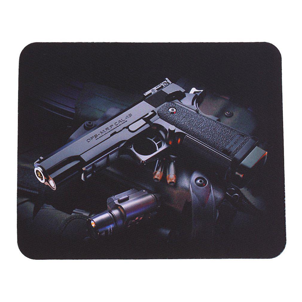 3D Pistol Pattern Anti-Slip Mouse Pad Mat Laptop Computer Mice Pad For Optical Laser Mouse Waterproof Table Mat Dropshipping