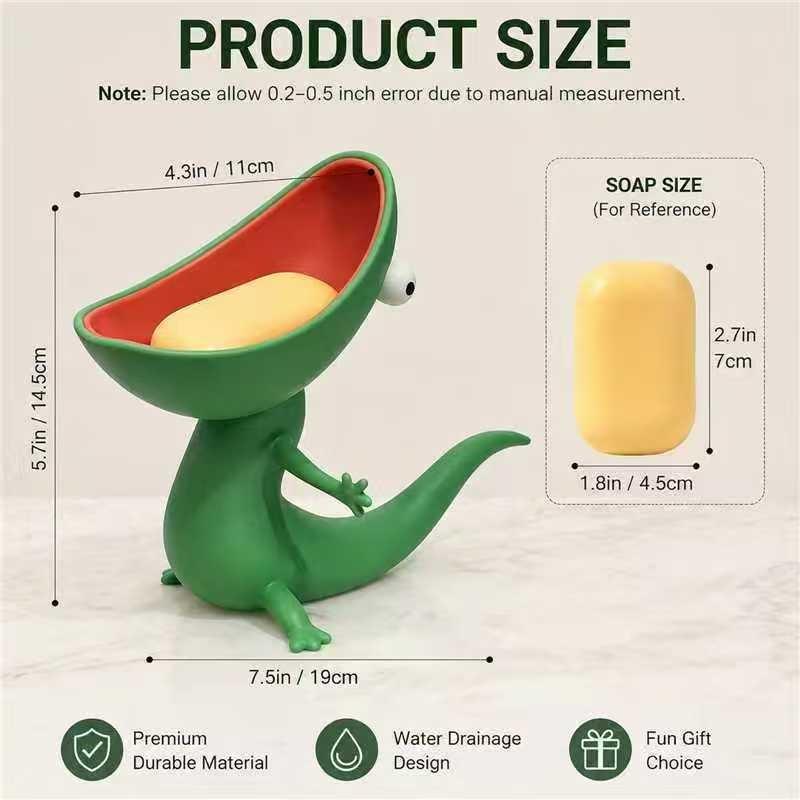 Creative Cartoon Lizard Soap Box, Candy Box, Home Desktop Entrance Keychain, Storage Ornament