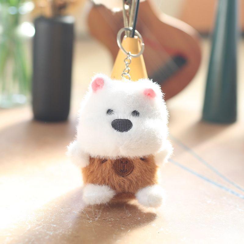 Plush Soft Adorable Samoyed Dog Pendant Keychain Perfect For Bags And Keyrings