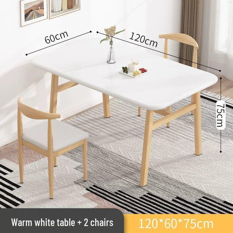 Modern Minimalist Rectangular Dining Table and Chair Set for Small Spaces