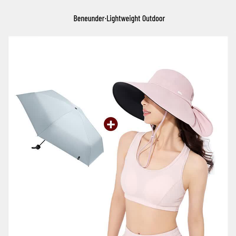 Beneunder UV Protection Umbrella & Shawl Hat Gift Set