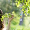 Crystal Suncatcher Gazing Ball Spiral Tail Crystal Beads Sun Catchers Indoor Window Garden Wind Chimes Outdoor Decor Christmas