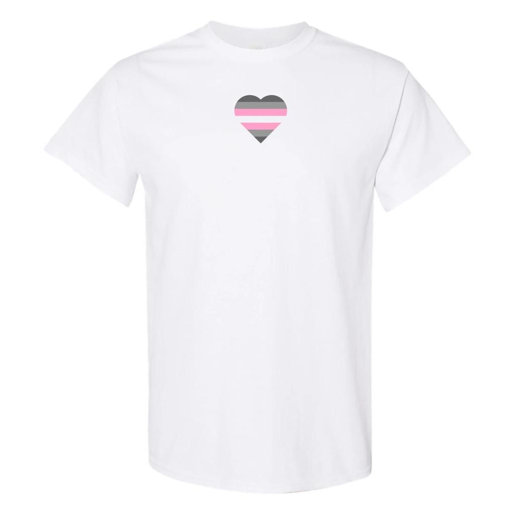 Demigal Pride Flag Heart - Pride Month LGBTQIA Love Identity T Shirt - White
