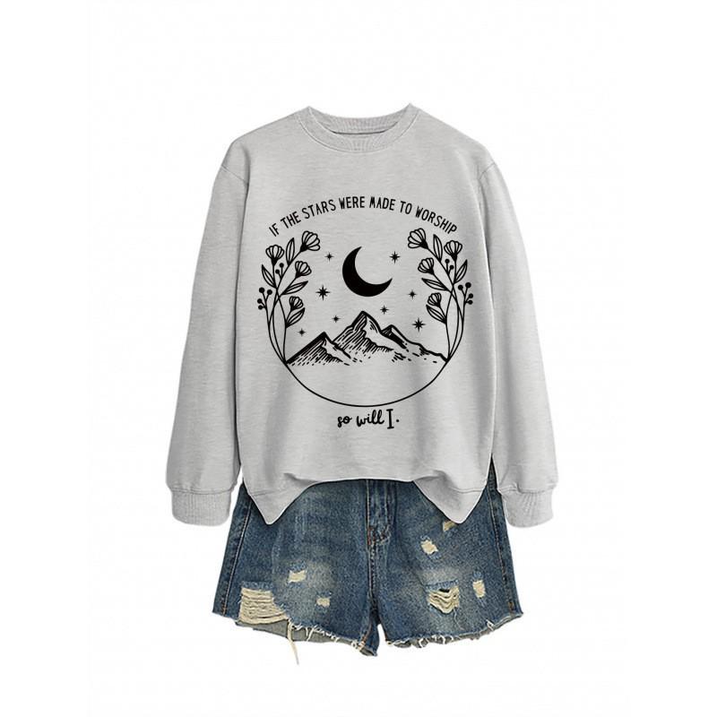 Women's Fashion Starry Round Neck Hoodie