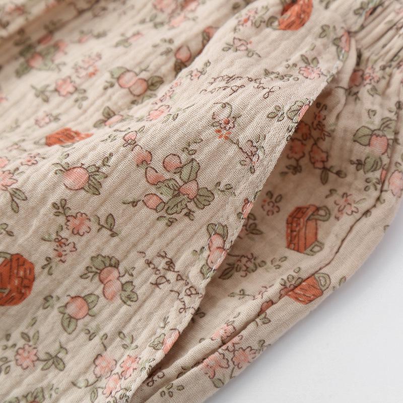 Women's Summer Cotton Crepe Pajama Set - Short-Sleeved Lapel Top, Trousers & Shorts