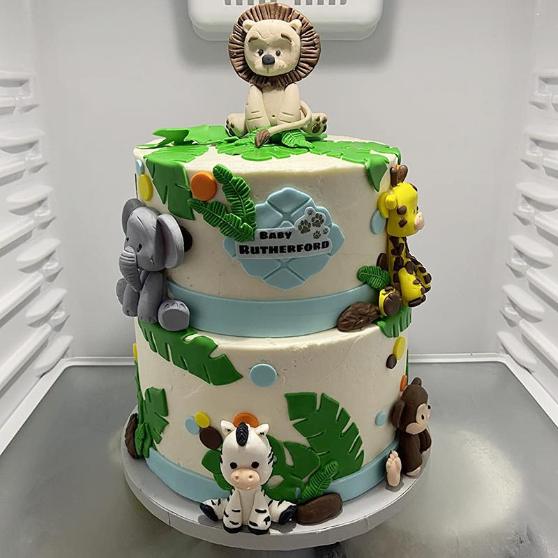 Jungle Theme Animal Fondant Silicone Mold Elephant Sugarcraft Birthday Cake Decoration Tools Giraffe Monkey Zebra Cupcake Topper