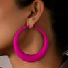 Vibrant Korean-Style Large Hoop Earrings with Multicolored Circles - Elegant and Versatile Fashion Statement