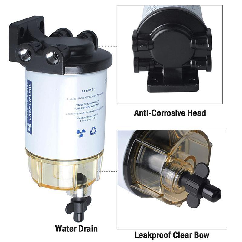 Fuel Filter Water Separator Kit Fit for Mercury Yamaha Marine Outboard S3213 10 Micron