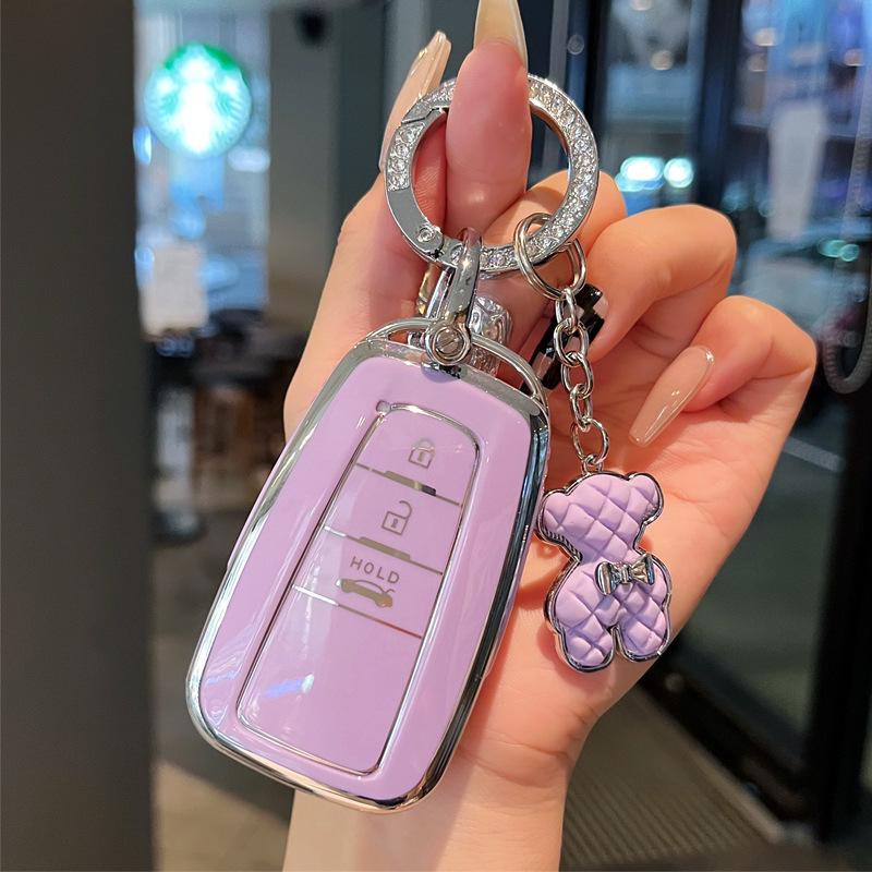 Toyota Car Key Case for Avalon, Camry, Highlander, Corolla, RAV4, IZOA, CHR - Cartoon Design for Men and Women