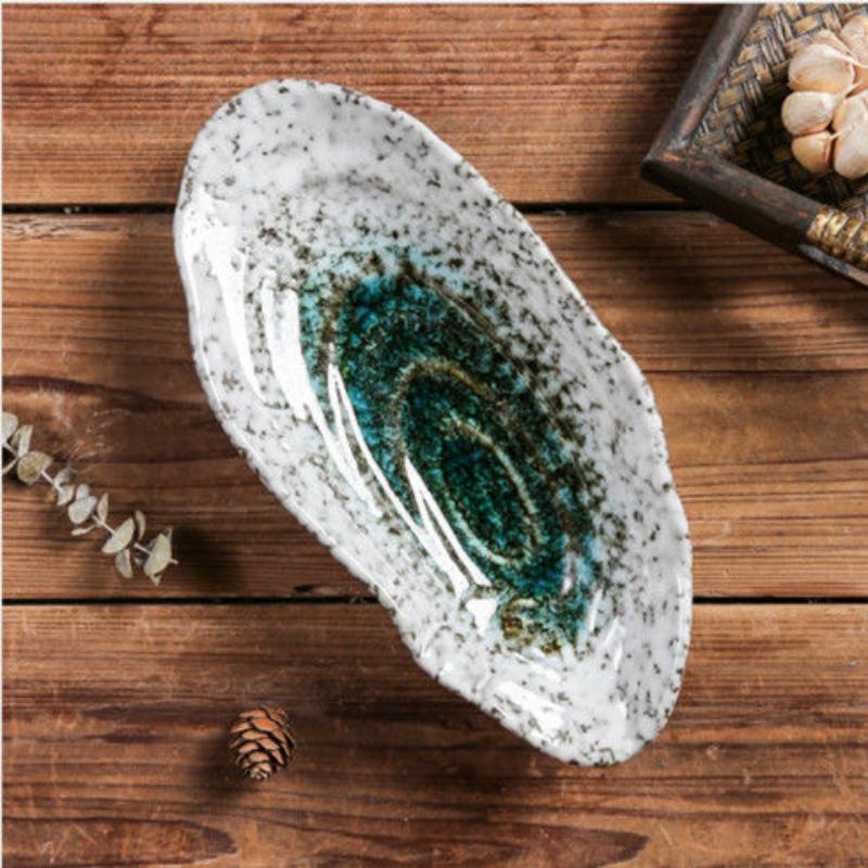 Oyster Shell Plates Creative Shell Shape Ceramic Tableware Sushi Dishes Snacks Specialty Plates Japanese Decoration Dish