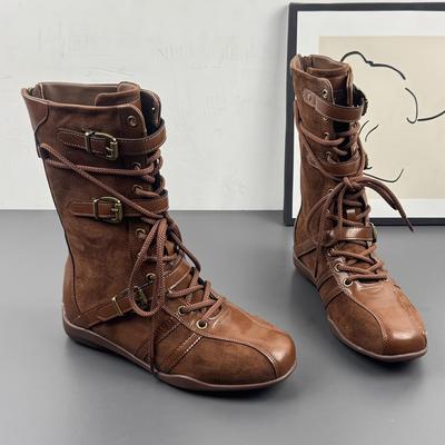 Niche Design Boxing Boots Women's Inner Heightening Suede Maillard Short Martin Boots Sports Retro Western Boots