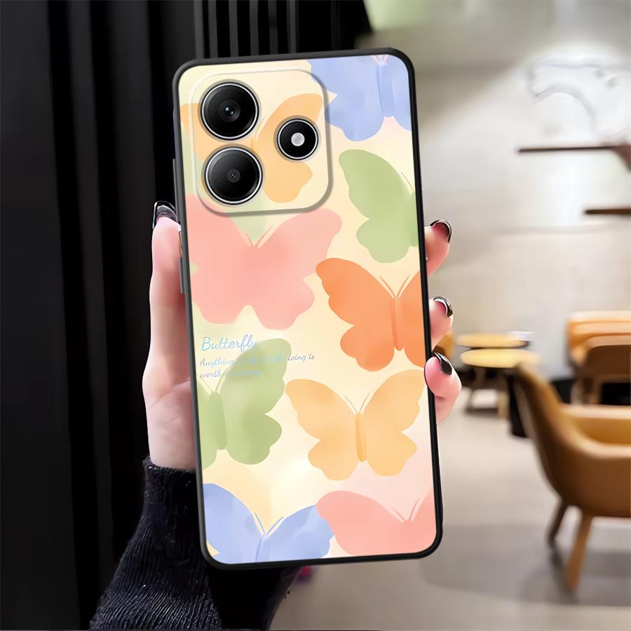Cartoon Butterfly Phone Cover Case for Xiaomi Redmi Note 14 A3 13 Pro Plus 14C 12C 13C K80 10 9 8 7 12 11 A4 A5 A1 A2 A1 K40