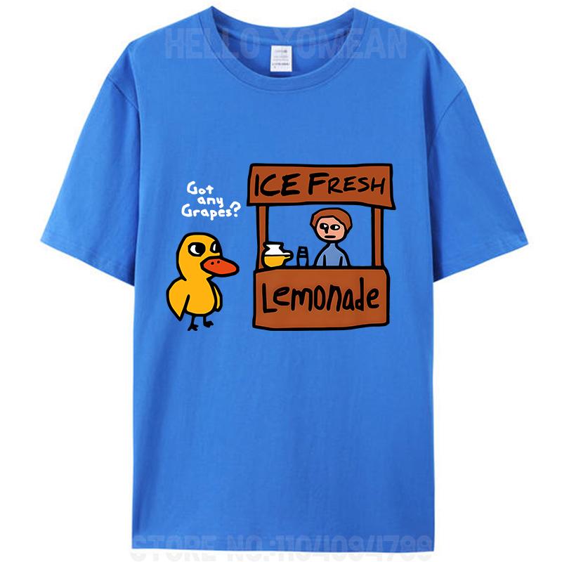 Ice Fresh Lemonade Got Any Grapes Duck Funny Saying Meme Vintage Men's T-Shirt Cotton Tee Tops