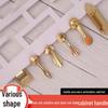 Gold Chinese Style Hidden Ring Handle - Brushed Copper Wardrobe Zinc Alloy