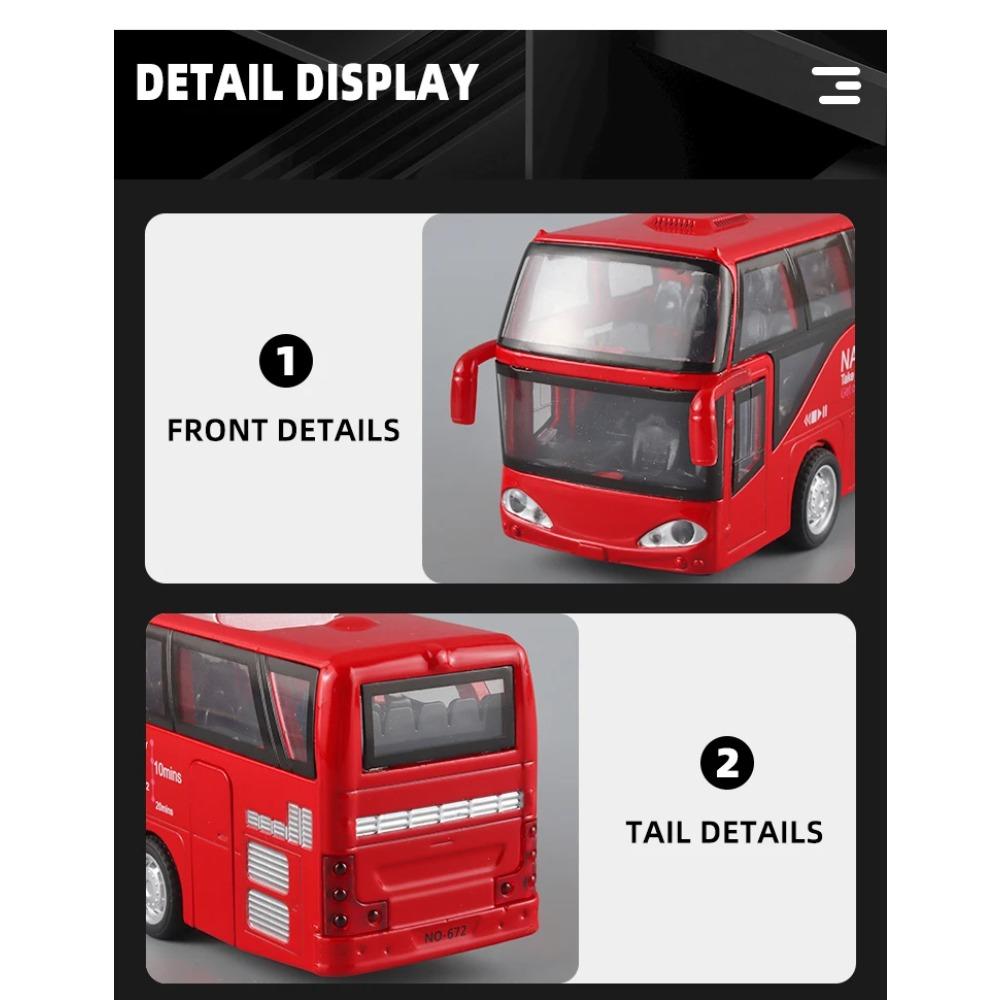 1/64 Children's Bus Alloy Model with Sound & Light Features - Fun & Interactive - Ideal for Playtime, Learning, Or Decorating
