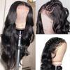 Body Wave Spitze Front Perücke Echthaar Vor gezupft Gebleichte Knoten Mit Babyhaaren Kleberfrei Natürliche Farbe