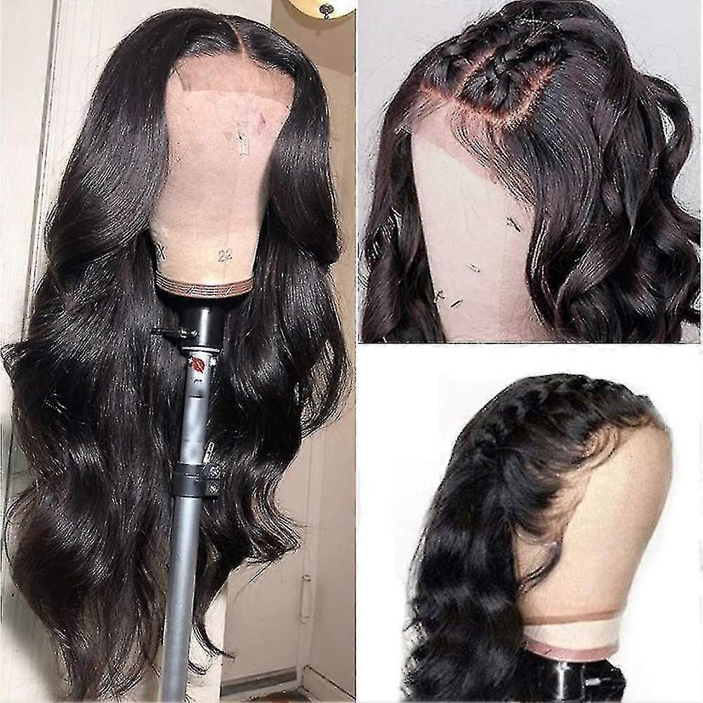 Body Wave Spitze Front Perücke Echthaar Vor gezupft Gebleichte Knoten Mit Babyhaaren Kleberfrei Natürliche Farbe