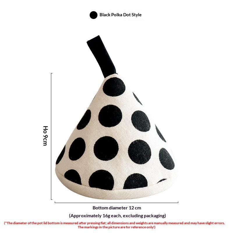 Cotton Linen Polka Dot Triangular Pot Handle Holders Heat Insulation Hanging Loop Perfect For Kitchen Cooking Baking