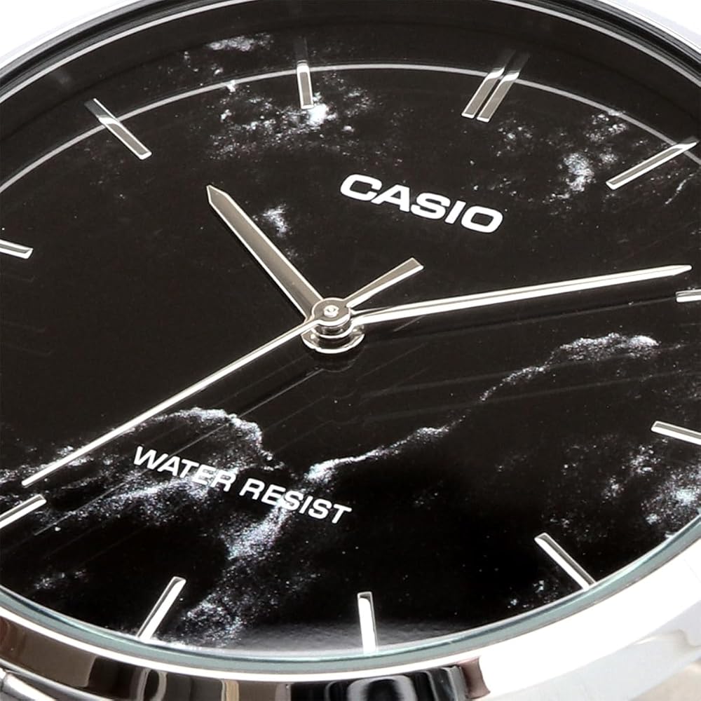 [Casio] CASIO Quartz Men's Watch MTP-VT01DM-1A Black Marble Metal Band Overseas Model [Parallel Import]