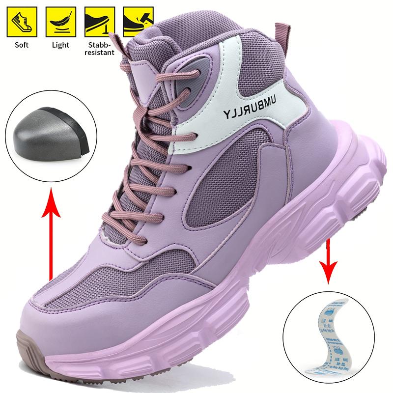 Steel Toe Safety Shoes For Women Lightweight Work Sneakers Puncture Proof Work Shoes Indestructible Coustruction Work Boots