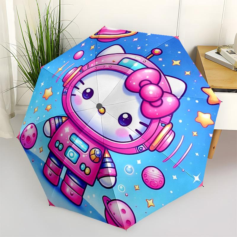 

1PC Hello Kitty astronaut Automatic Open/Close Umbrella, 8-Rib Sturdy Frame, Durable Canopy, Highquality Construction, Fashion Lovers yy250920038