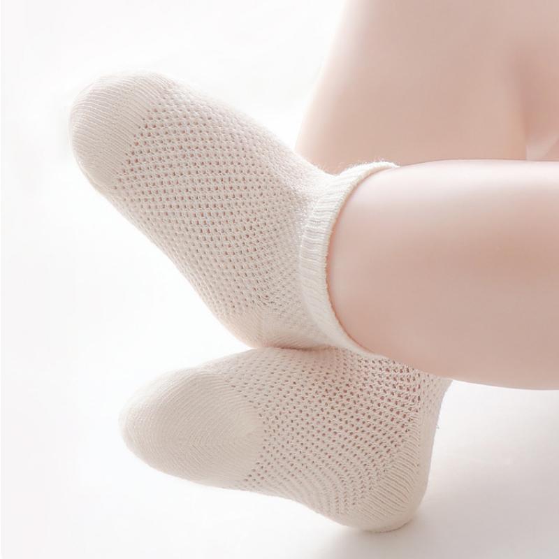 5 Pairs/Set White Mesh Socks for Baby Simple Breathable Soft Cotton Infant Short Sock Summer Kids Casual Sport Socks Calcetines