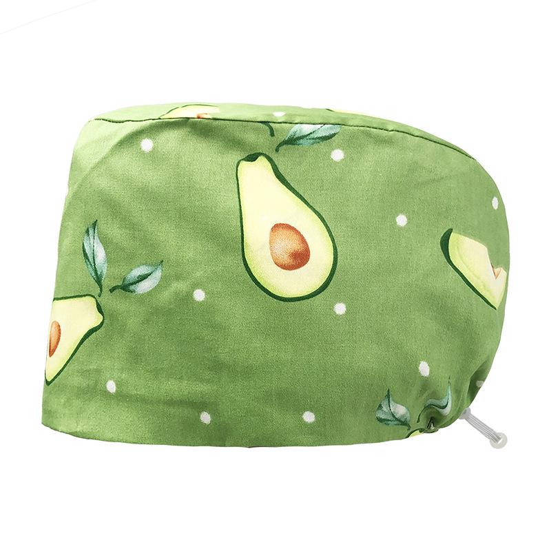 Floral Snap-Button Surgical Cap for Nurses and Doctors