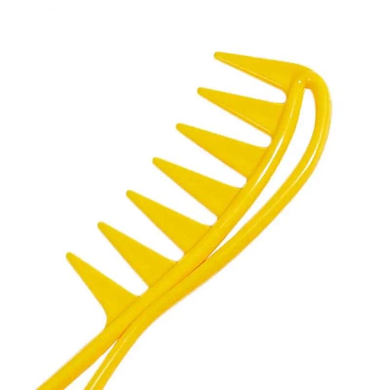Hairdressing Candy Color Wide Tooth Comb Shark Shape Comb Retro Oil Back Hair Salon Comb Household Hollow Massage Comb Styling