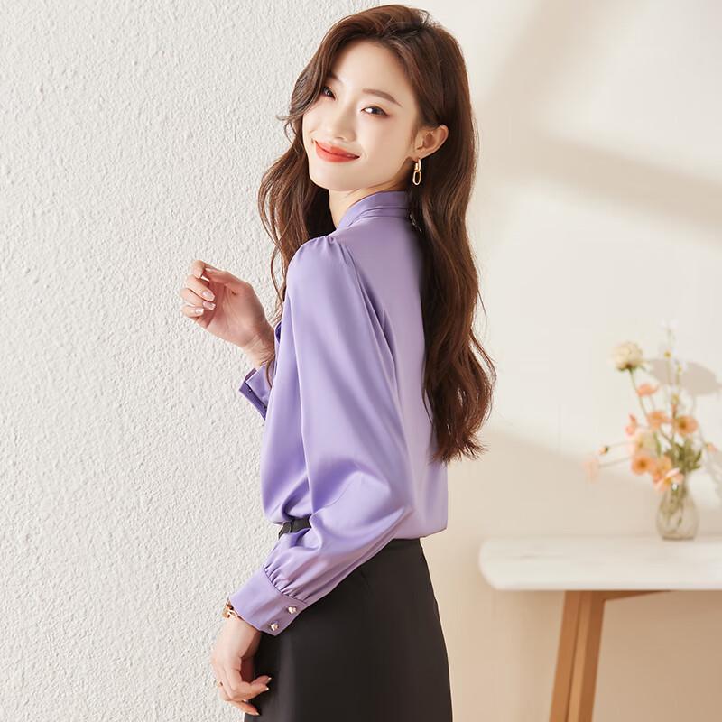 Women's Chiffon Bow Long-Sleeved Shirt